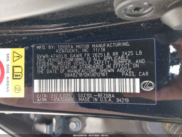 2019 LEXUS ES 350 58ABZ1B12KU012161 Photo 8
