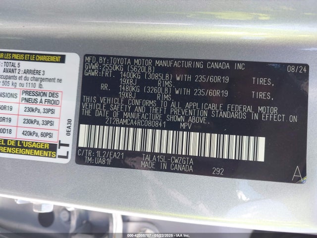 Lexus t24a-fts 2024 2T2BAMCA4RC080841 Image 9