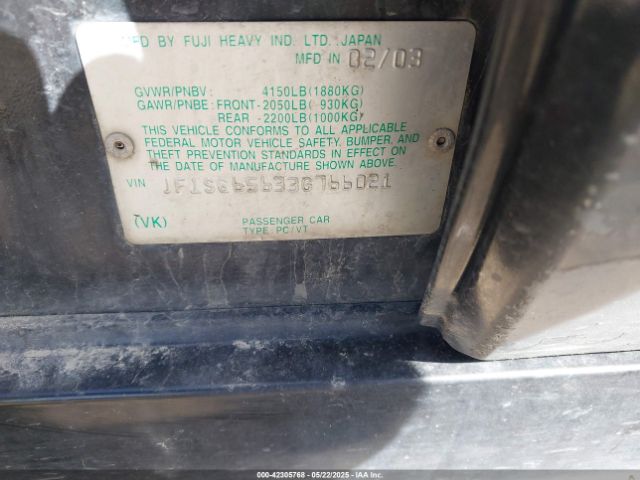 2003 SUBARU FORESTER JF1SG65633G766021 Photo 8