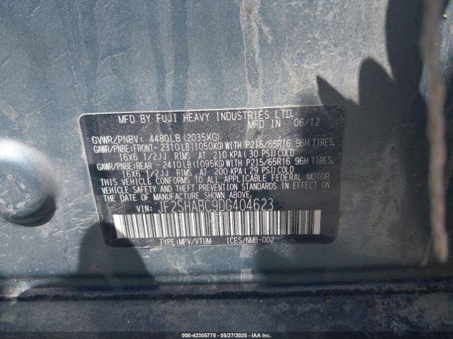 2013 SUBARU FORESTER JF2SHABC9DG404623 Photo 8