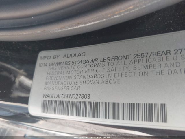 WAUFFAFC5FN027803 Audi A6 2.0t Premium