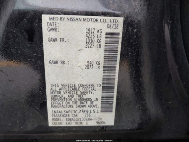 2018 NISSAN ALTIMA 1N4AL3AP2JC299151 Photo 8