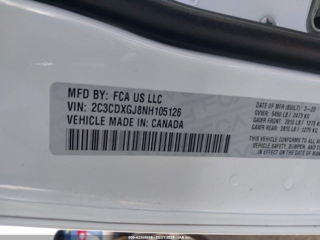 2022 DODGE CHARGER 2C3CDXGJ8NH105126 Photo 8