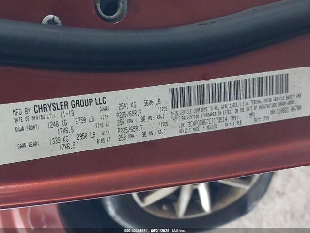 3C4PDDBG7ET173514 Dodge Journey Sxt