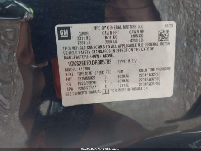 2013 GMC YUKON 1GKS2EEFXDR305783 Photo 8