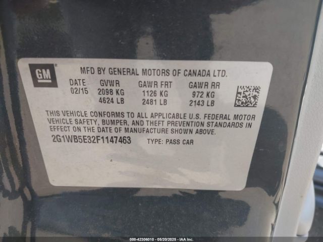 2G1WB5E32F1147463 Chevrolet Impala Limited Lt