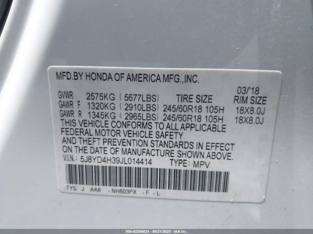 2018 ACURA MDX 5J8YD4H39JL014414 Photo 8