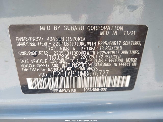 JF2GTAPC0M8676727 Subaru na