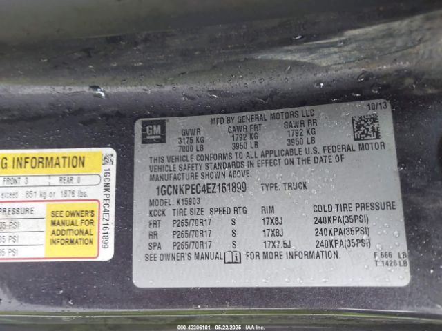 1GCNKPEC4EZ161899 Chevrolet Silverado 1500 Work Truck 1wt