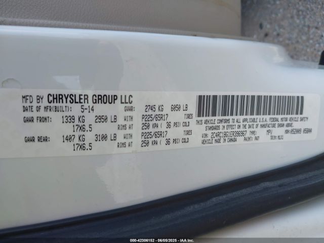 2014 CHRYSLER TOWN & COUNTRY 2C4RC1BG1ER396967 Photo 8