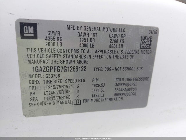 1GAZGPFG7G1268122 Chevrolet l96 - flexible fuel (gas/ethanol), sfi iron