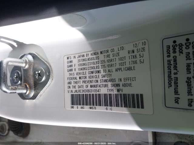 Aukcja sprzedaży 2011 Honda Cr-v Lx, vin: JHLRE3H3XBC010547, numer aukcji: 42306250