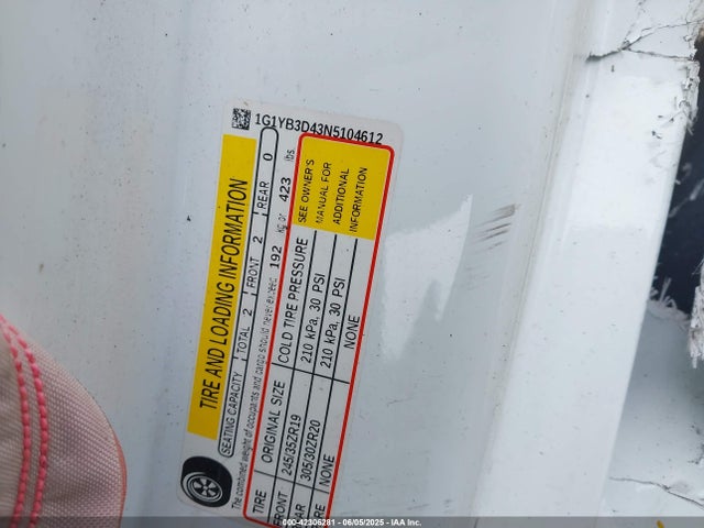 1G1YB3D43N5104612 Chevrolet lt2