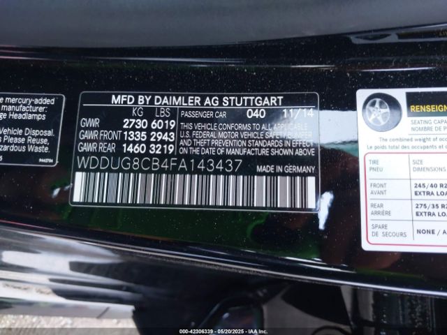 2015 MERCEDES-BENZ S 550 WDDUG8CB4FA143437 Photo 8