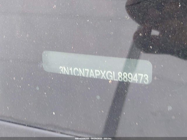 3N1CN7APXGL889473 Nissan Versa 1.6 S+