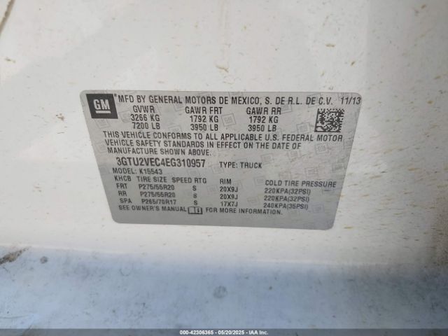 2014 GMC SIERRA 1500 3GTU2VEC4EG310957 Photo 8