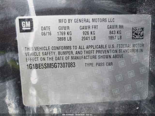 1G1BE5SM5G7307083 Chevrolet CRUZE LT