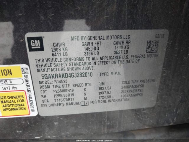 5GAKRAKD4GJ282010 Buick Enclave Convenience