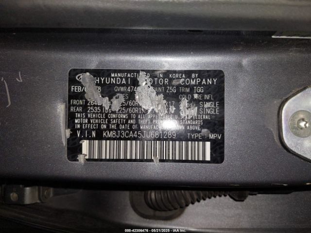 2018 HYUNDAI TUCSON KM8J3CA45JU681289 Photo 8