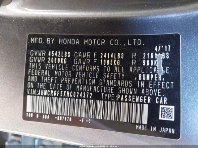 JHMCR6F5XHC024372 Honda Accord Hybrid Ex-l