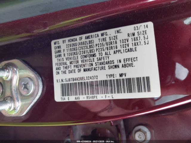 5J8TB4H36EL024372 Acura RDX