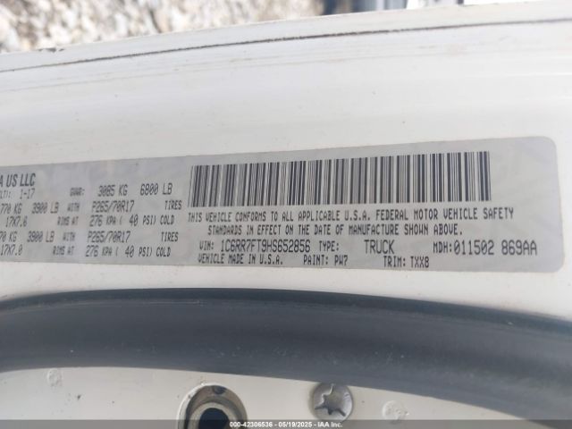 1C6RR7FT9HS652856 RAM 1500 Tradesman  4x4 6'4 Box
