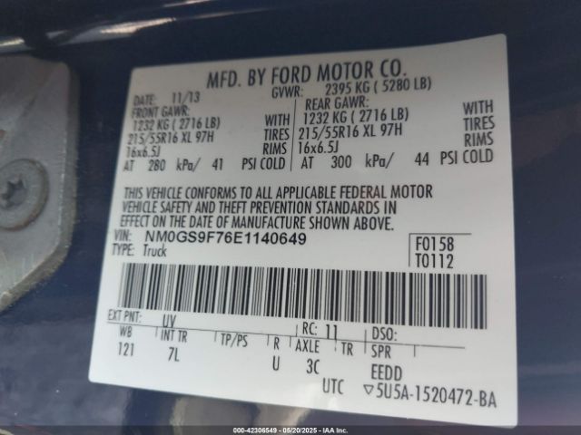 2014 FORD TRANSIT CONNECT NM0GS9F76E1140649 Photo 8