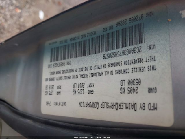 2005 CHRYSLER 300C 2C3AA63H75H520578 Photo 8