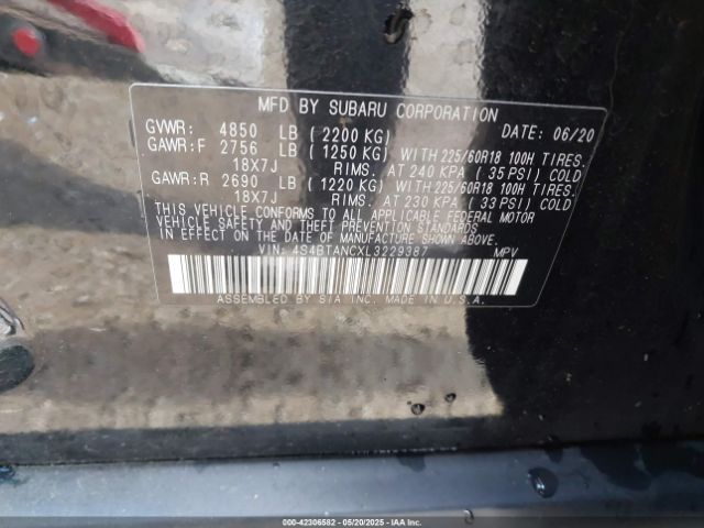 4S4BTANCXL3229387 Subaru Outback Limited