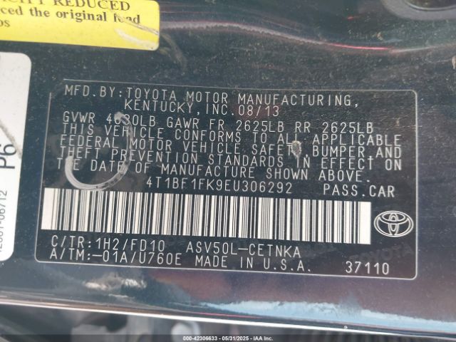 4T1BF1FK9EU306292 Toyota CAMRY LE