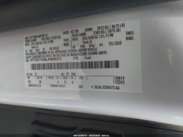 1FTYE1YG8LKB08273 Ford Transit-150