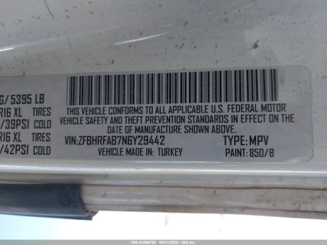 ZFBHRFAB7N6Y29442 RAM Promaster City Cargo Van