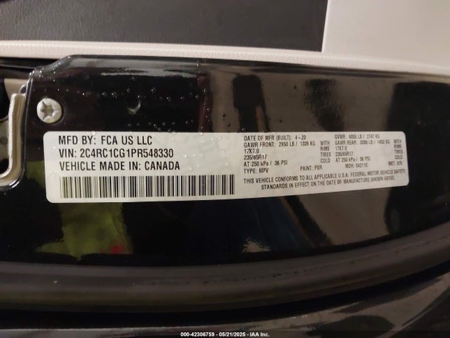 Chrysler Voyager Lx 2023 2C4RC1CG1PR548330 Image 9