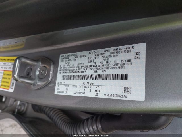 2021 FORD ESCAPE 1FMCU0BZ4MUA38497 Photo 8