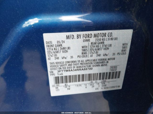 2024 FORD MAVERICK 3FTTW8A34RRA88700 Photo 8