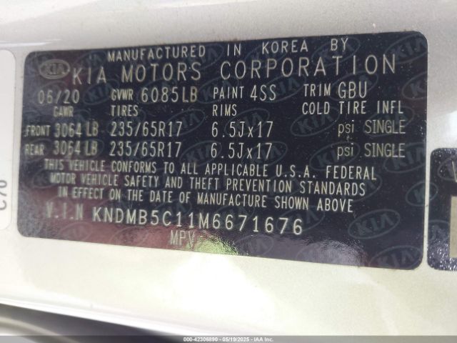 KNDMB5C11M6671676 KIA SEDONA LX