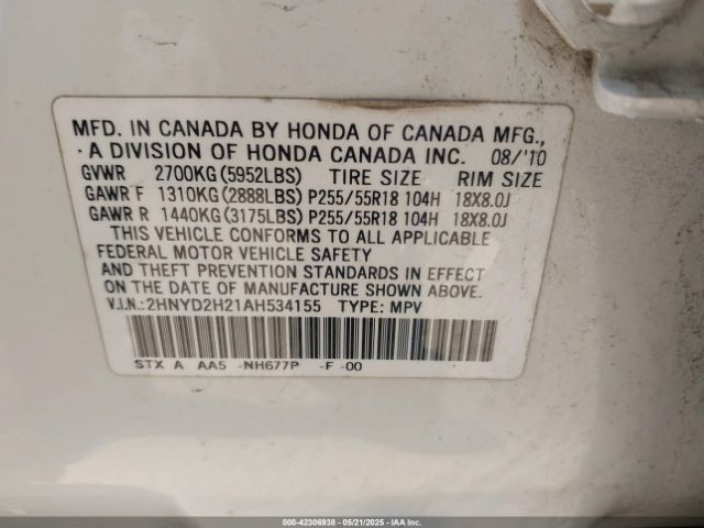 2010 ACURA MDX 2HNYD2H21AH534155 Photo 8