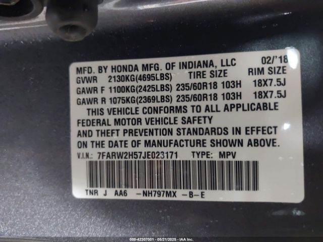 7FARW2H57JE023171 Honda CR-V EX
