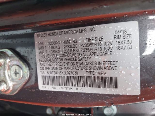 5J8TB4H5XJL027030 Acura Rdx Technology   Acurawatch Plus Packages/technology Package