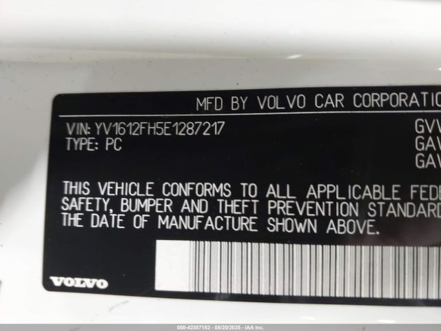 YV1612FH5E1287217 Volvo S60 T5