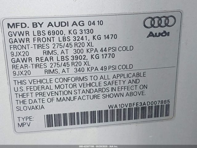 2010 AUDI Q7 WA1DVBFE3AD007885 Photo 8