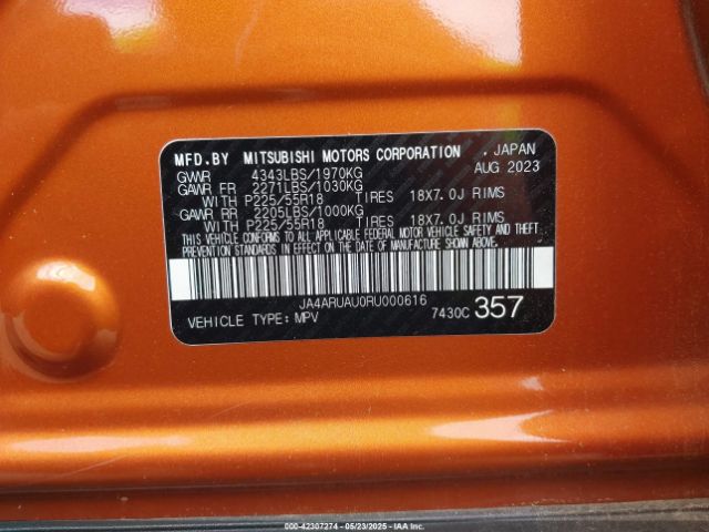 2024 MITSUBISHI OUTLANDER SPORT JA4ARUAU0RU000616 Photo 8