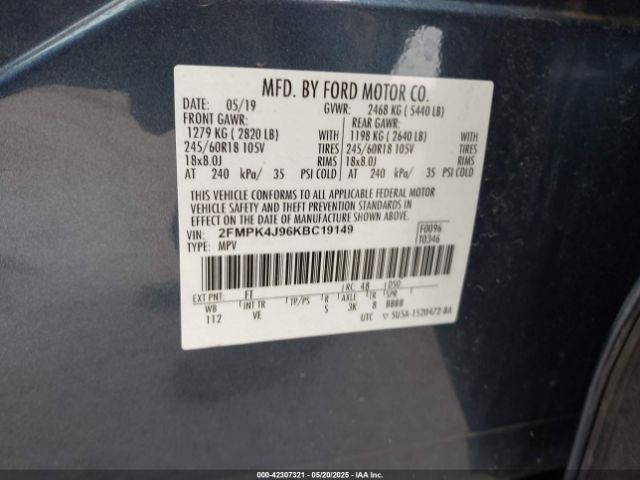 2019 FORD EDGE 2FMPK4J96KBC19149 Photo 8