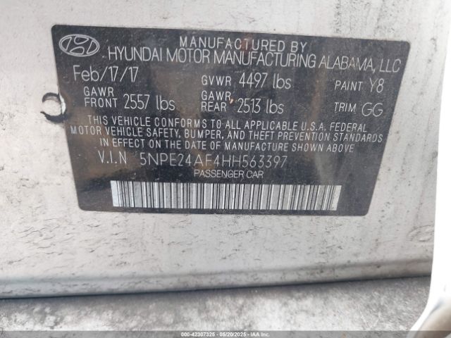 5NPE24AF4HH563397 Hyundai Sonata