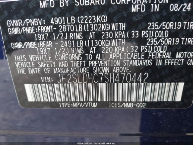 JF2SLDHC7SH470442 Subaru Forester Sport
