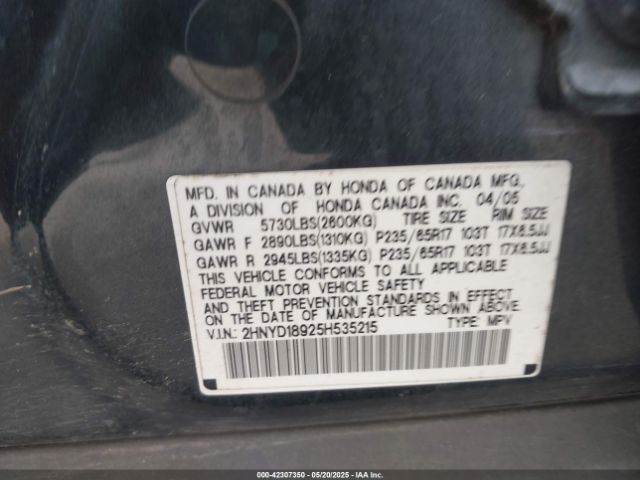 2005 ACURA MDX 2HNYD18925H535215 Photo 8