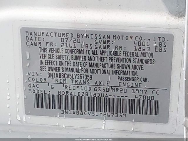 2020 NISSAN SENTRA 3N1AB8CV5LY267359 Photo 8