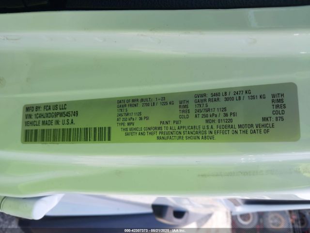 2023 JEEP WRANGLER 1C4HJXDG9PW545749 Photo 8