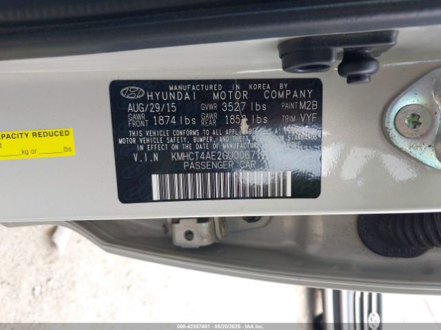 KMHCT4AE2GU006712 Hyundai ACCENT SE