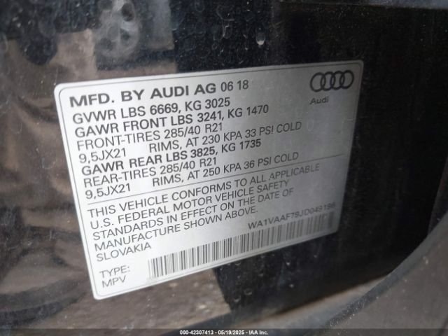 2018 AUDI Q7 WA1VAAF79JD049196 Photo 8
